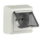 Розетка накладна з заземленням/кришкою NIVO, купити, замовити, ціна, фото, картинка, інтернет-магазин, Україна