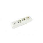 Колодка ДЕКО 3 гнізда з заземленням і кнопкою, купити, замовити, ціна, фото, картинка, інтернет-магазин, Україна