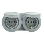 Розетка подвійна з заземленням та кришкою xOne сірий, купити, замовити, ціна, фото, картинка, інтернет-магазин, Україна