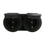 Розетка подвійна з заземленням та кришкою xOne антрацит, купити, замовити, ціна, фото, картинка, інтернет-магазин, Україна